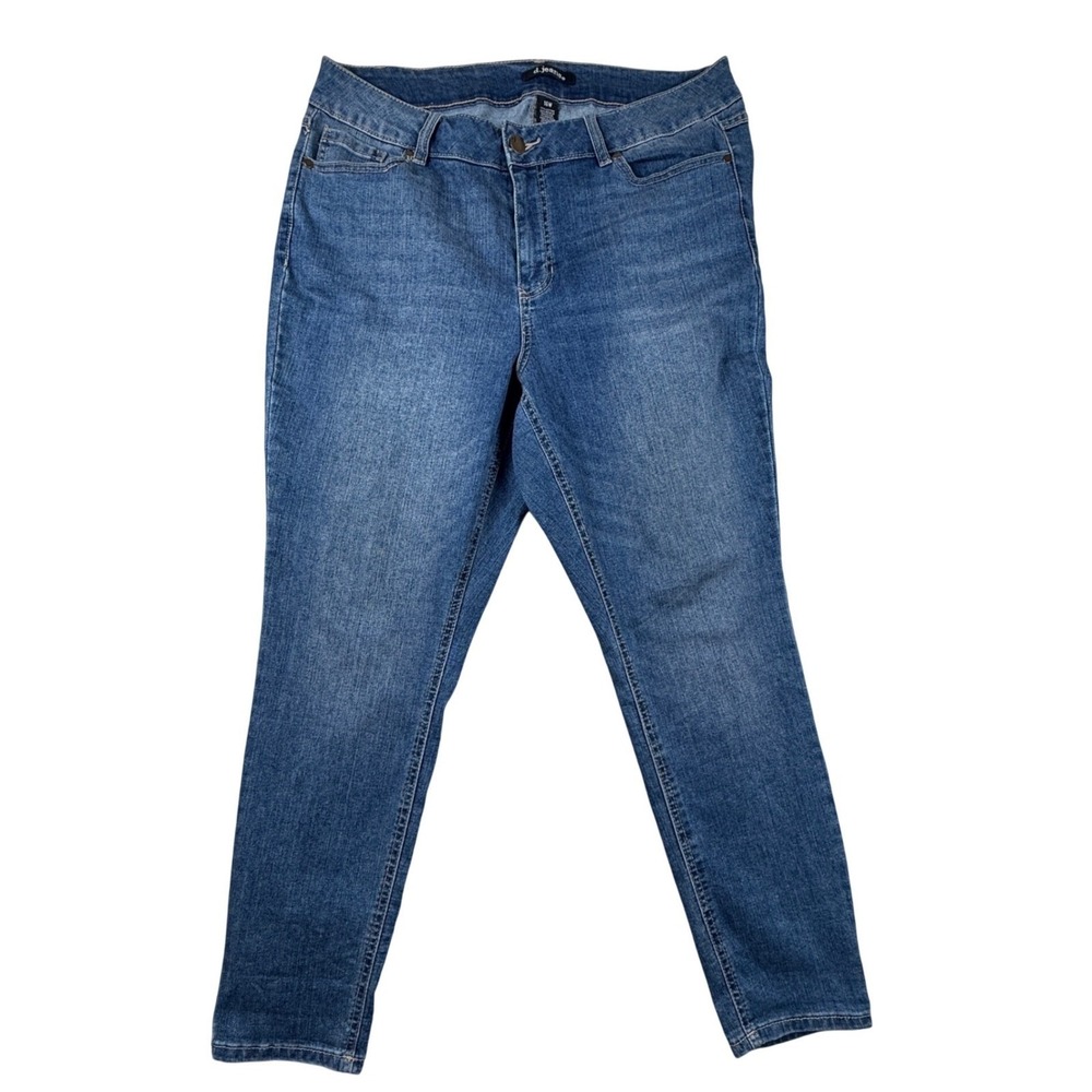 d.jeans Womens 16W Blue Skinny Jeans Mid Rise Stretch Denim Repreve Recycled